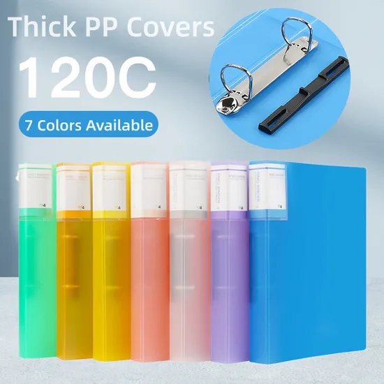 A4 Size White Color 2 Rings Waterproof PP Cover D Ring Clip File Organizer Ring File Folder Ring Binder Office Supplies Wholesale Stationery