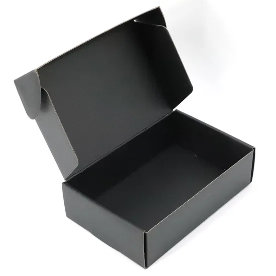 New Material Factory Price Custom Cheap Corrugated Cardboard Black E Flute Shipping Box for Product Packaging