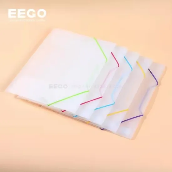 Hot Sale Transparent PP Plastic Custom File Folder with Elastic Closures
