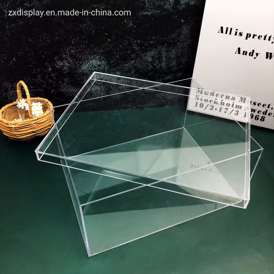 Waterproof Acrylic Storage Container Clear Plastic Display Shoe Box with Lid