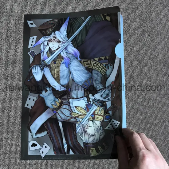 Plastic PP File Folder for A4 Paper, L Shape Plastic File Folder with Printed for Promotional Gifts