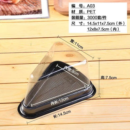 OEM/ODM Caixa De Bolo Luxury Disposable Clear Cake Slice Packaging Food Storage Container Plastic Triangle Cake Box