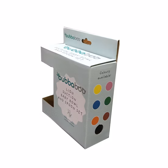 Fsc Custom Printed Corrugated Paper Bamboo Retail Product Spoon Bowl Plate Dish Utensil Dishware Toy Packing Packaging Gift Carton Box with Hanging Hole Window