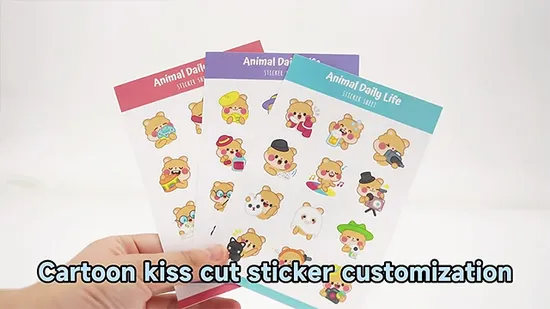 Customised Personalized Stickers Printing Adhesives Waterproof Vinyl Logo Kiss Cut Stickers Sheet 