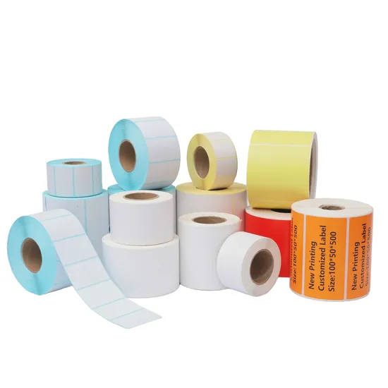 Factory Thermal Label 50X25 57X32 60X40 Blank Direct Thermal Adhesive Shipping Supermarket Price Barcode Label Sticker 