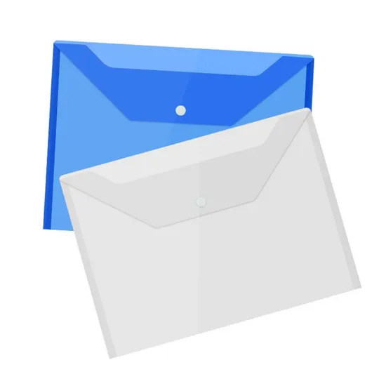 A4 Envelope Clear PP Water Resistant File Folder Filing with Snap Button 