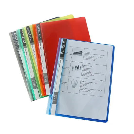 Promotional Soft Cover A4 PP Plastic Clear Folding File Folder for Office 