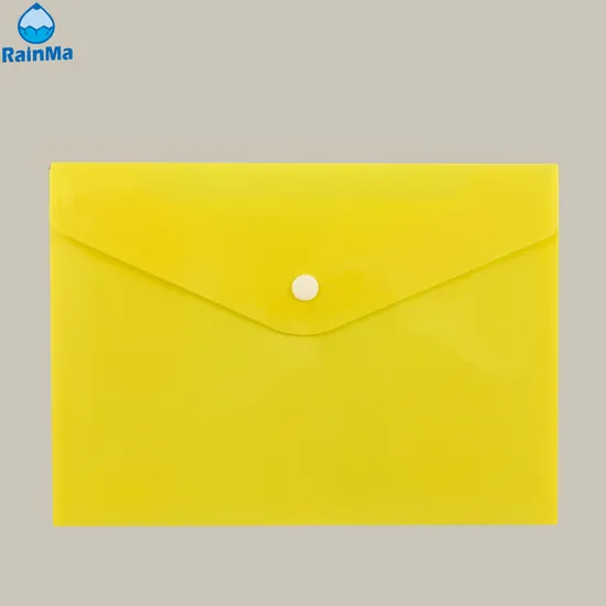 Office School Yellow PP File Bag Storage File Folder 