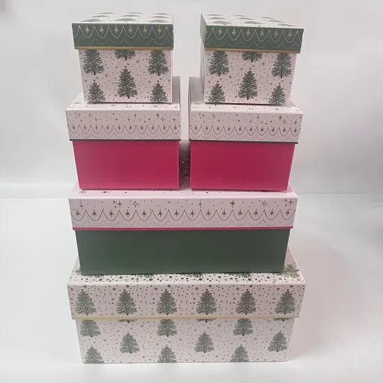 Custom Golden Foil Christmas Holiday Wedding Paper Gift Box Cosmetic Toy Game Packaging Storage Keepsake Boxes 