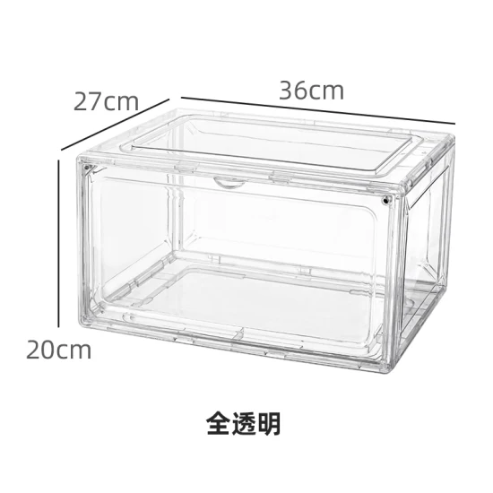 Wholesale Magnetic Clear Hard Acrylic Transparent Plastic Foldable Sneaker Crate Display Shoe Organizer Storage Boxes for Shoes