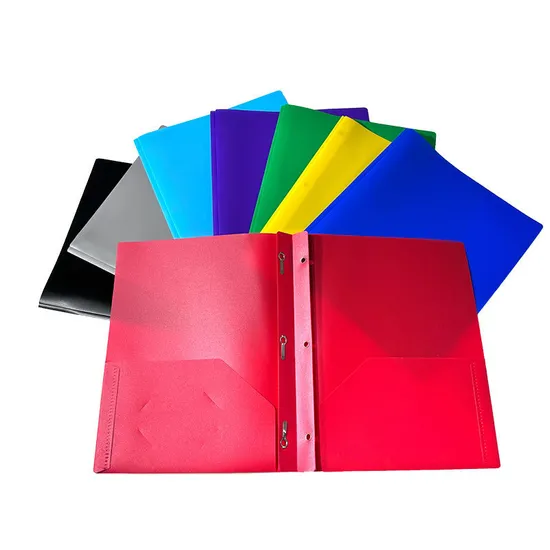 PP Plastic A4 Document Folder Thin D Ring Report Binder for Office and School Filing 