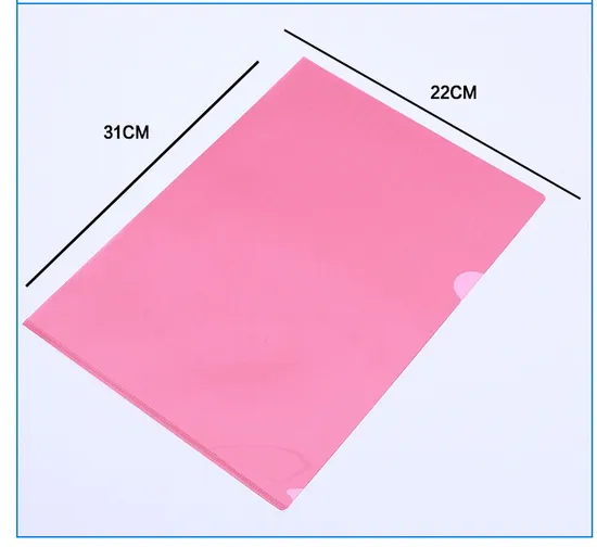 Assorted Color PP Material A4 Size L Shaped File Folders 