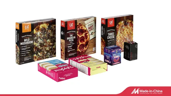 Custom Printed Paper Cosmetic Chocolate Snack Biscuit Cookies Bread Pizza Pie Frozen Food Meat Steak Cake Tea Coffee Nut Swirls Product Packing Packaging Box 