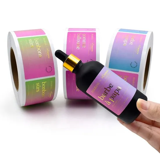 Custom Plastic Bottle Logo Printing Label Sticker, Private Waterproof Cosmetic Labels for Pet Lotion Bottle 